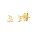 14k Gold Capricorn Stud Earrings