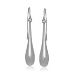14k White Gold Long Teardrop Dangling Earrings 14k White Gold Long Teardrop Dangling Earrings
