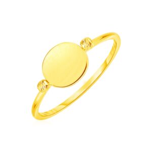 Flat Oval Ring Polished 14k Yellow Gold
