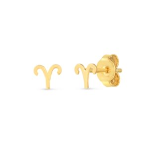 Aries Stud Earrings 14K Yellow Gold