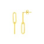 14K Gold Two Link Paperclip Chain Earrings