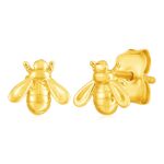 14k Gold Bee Stud Earrings