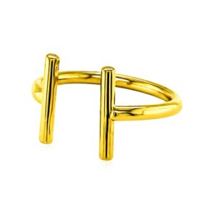 Double Bar Open Ring 14k solid Gold
