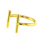 14k real Gold Double Bar Open Ring