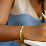 Real 10k yellow Gold Crossover Diamond Pattern Bangle