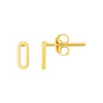 14k Gold Paperclip Link Stud Earrings 14k Gold Paperclip Link Stud Earrings