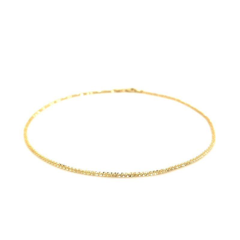 Sparkle Anklet 10k Yellow Gold 1.5mm - Image 2