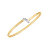 14k Two Tone Gold Diamond Hardware Bangle 3mm