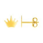 14k Gold Crown Post Stud Earrings