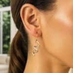 Double Spiral Dangling Earrings 14k Two Tone Gold Double Spiral Dangling Earrings 14k Two Tone Gold