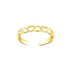 Hearts Toe Ring 14k Yellow Gold Hearts Toe Ring 14k Yellow Gold