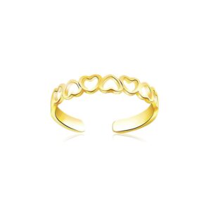 Hearts Toe Ring 14k Yellow Gold