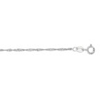 Real 10K White Gold Singapore Anklet for Women 1.5mm