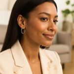 Real 10k White Gold Thin Classic Hoop Earrings 25 mm x 1.5mm