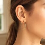 Real 10k Yellow Gold Medium Hoop Earrings 30mm x 2mm Real 10k Yellow Gold Medium Hoop Earrings 30mm x 2mm