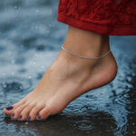 Real 14K White Gold Sparkle Anklet 1.5mm