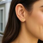 Real 14K Yellow Gold Pisces Stud Earrings Real 14K Yellow Gold Pisces Stud Earrings