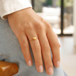 Real 14K Yellow Gold Puffed Tiny Heart Ring