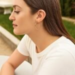 Real 14K Yellow Gold Rounded Edge Hexagon Hoop Earrings