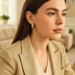 Real 14K Yellow Gold Tapered Huggie Hoop Earrings Real 14K Yellow Gold Tapered Huggie Hoop Earrings