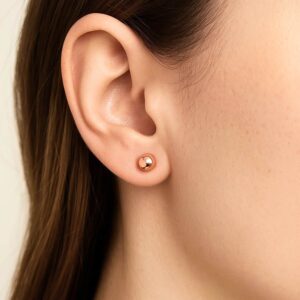 Real 14k Rose Gold 4mm Ball Stud Earrings