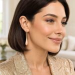 Real 14k Rose Gold Long Teardrop Dangle Earrings Real 14k Rose Gold Long Teardrop Dangle Earrings