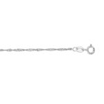 Real 14k White Gold 1.5mm Thin Singapore Anklet
