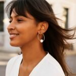 Real 14k Yellow Gold Endless Hoop Floating Pearl Earrings