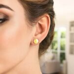 Real 14k Yellow Gold Hexagon Stud Earrings