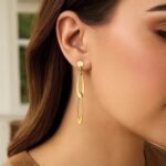 Real 14k Yellow Gold Italian Oval Link Dangle Earrings