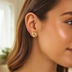Real 14k Yellow Gold Open Triangle Stud Earrings Real 14k Yellow Gold Open Triangle Stud Earrings