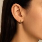 Rice Bead Hoop Earrings in 14K Yellow Gold