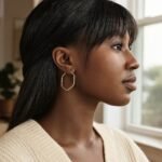 Women 14K Yellow Gold Rounded Edge Hexagon Hoop Earrings