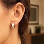 Women 14k Two-Tone Gold Small Reversible Hinged Hoop Earrings