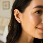 Women 14k White Gold Small Puffed Heart Stud Earrings