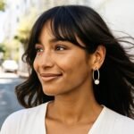 Women 14k Yellow Gold Endless Hoop Floating Pearl Earrings