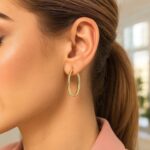 Women 14k Yellow Gold Endless Oval Hoop Earrings 25mm x 2mm Women 14k Yellow Gold Endless Oval Hoop Earrings 25mm x 2mm