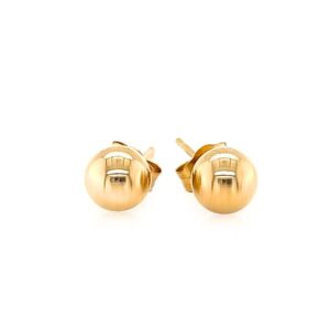 Round 5mm Ball Stud Earrings 14k Yellow Gold