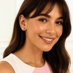 Women's 14K Rose Gold 7mm Ball Stud Earrings with Textured Crystal Cut