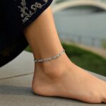 Women's 14K White Gold Figaro Anklet 2.6mm