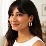 Women's 14K Yellow Gold Medium Tube Flat Hoop Earrings Women's 14K Yellow Gold Medium Tube Flat Hoop Earrings