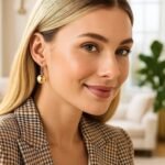 Women's 14k Gold Puffed Circle Drop Earrings