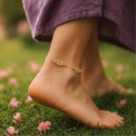 Women's 14k Yellow Gold Filigree Stations Anklet
