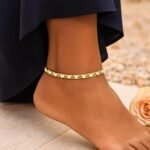 Women's 14k Yellow Gold Heart Chain Anklet 3mm