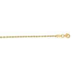 Women's 14k Yellow Gold Rope Anklet 2mm 10 Inch