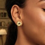 Women's Double Love Knot Stud Earrings in 14k Yellow Gold Women's Double Love Knot Stud Earrings in 14k Yellow Gold