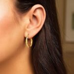 10k Yellow Gold Bamboo Hoop Earrings 10k Yellow Gold Bamboo Hoop Earrings