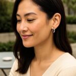 14k White Gold 15mm Hoop Earrings 3mm Thick for Women 14k White Gold 15mm Hoop Earrings 3mm Thick for Women