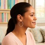 14k White Gold 45mm Hoop Earrings Thin 1.5mm for Women