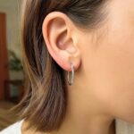 14k White Gold Classic 25mm Hoop Earrings 2mm Thickness 14k White Gold Classic 25mm Hoop Earrings 2mm Thickness